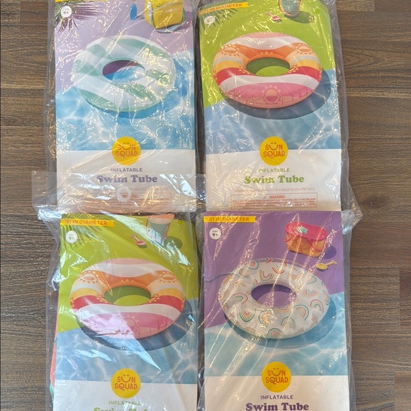 Bundle of 4, 31” Diameter Inflatable Swim Tubes, Ages 9+, New in Package - Picture 1 of 5